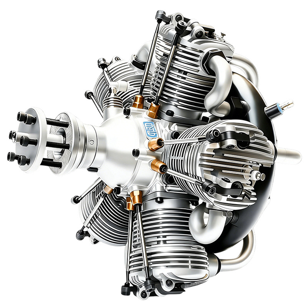 Model aircraft drone engine GF150R5 four stroke 150cc gasoline five cylinder star engine - 图片 5