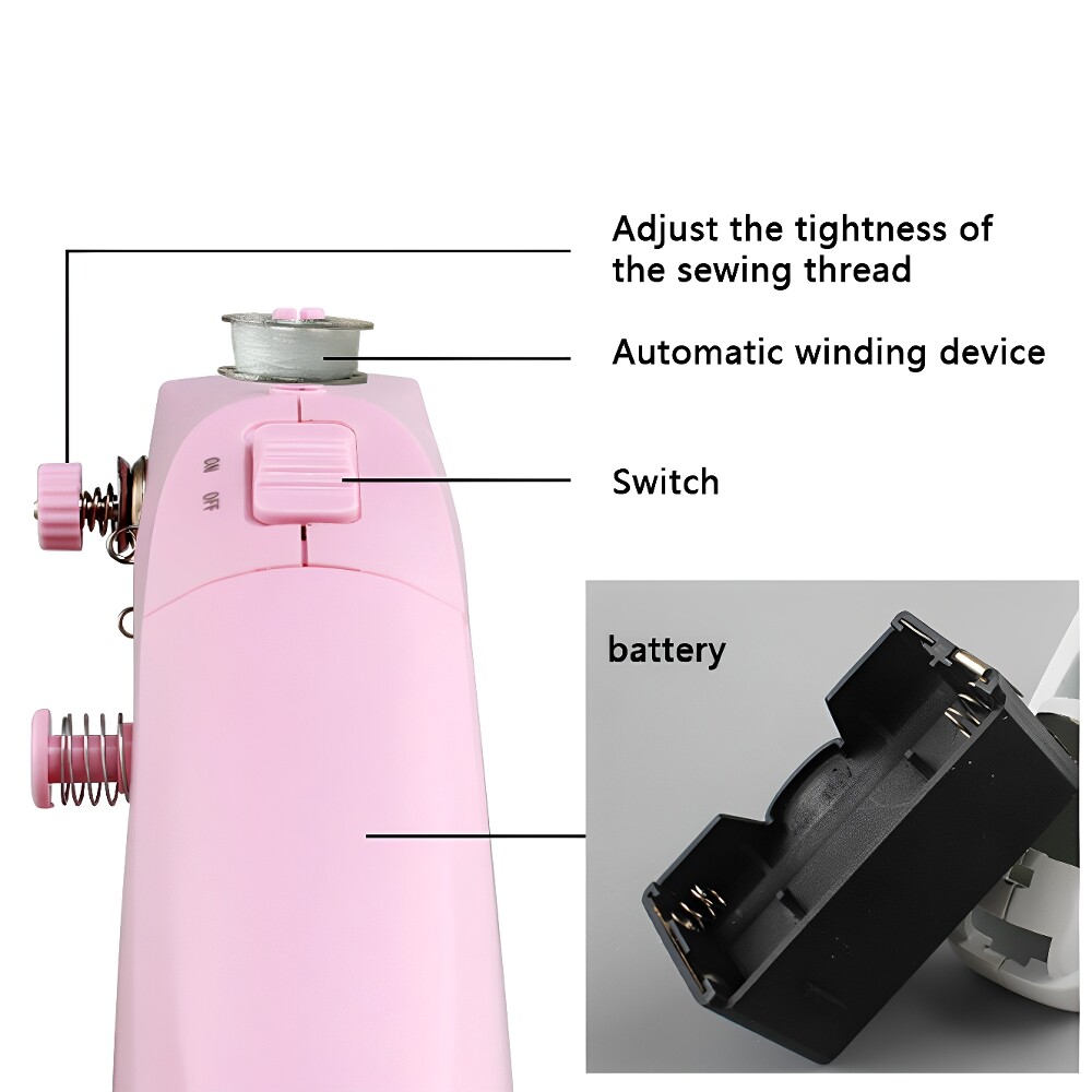 Mini Home Thick Eating Mini Desktop Electric Double Line Handheld Sewing Machine - 图片 3
